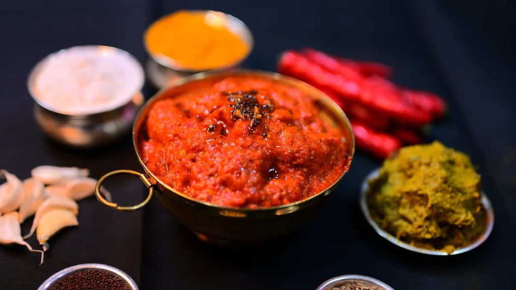 Raw Tamarind Redchilli Pickle ( Chinthakaya Pandumirchi Pickle)