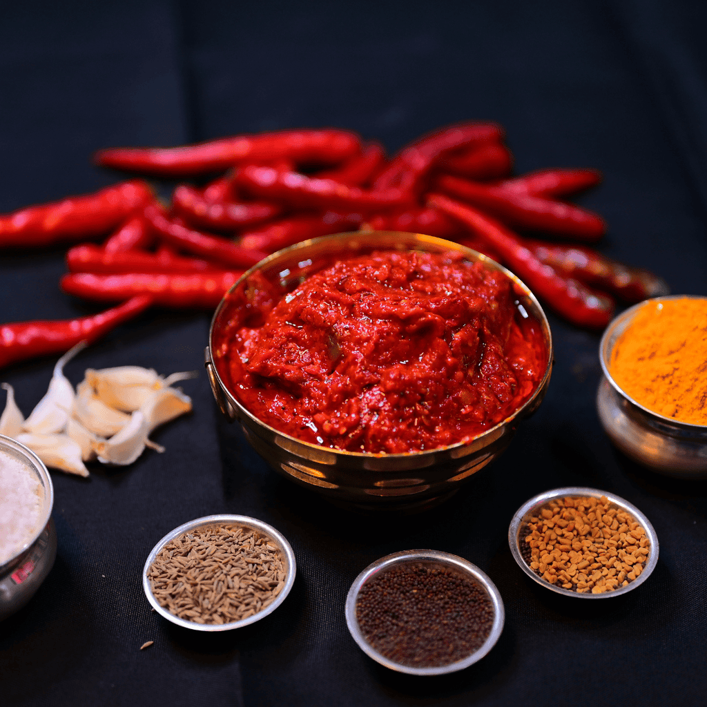 Lal Mirchi Ka Achar, also known as Pandu Mirchi Pachadi