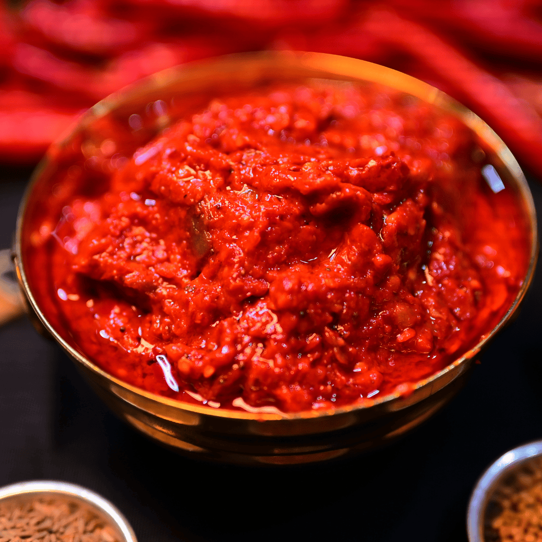 Lal Mirchi Ka Achar, also known as Pandu Mirchi Pachadi